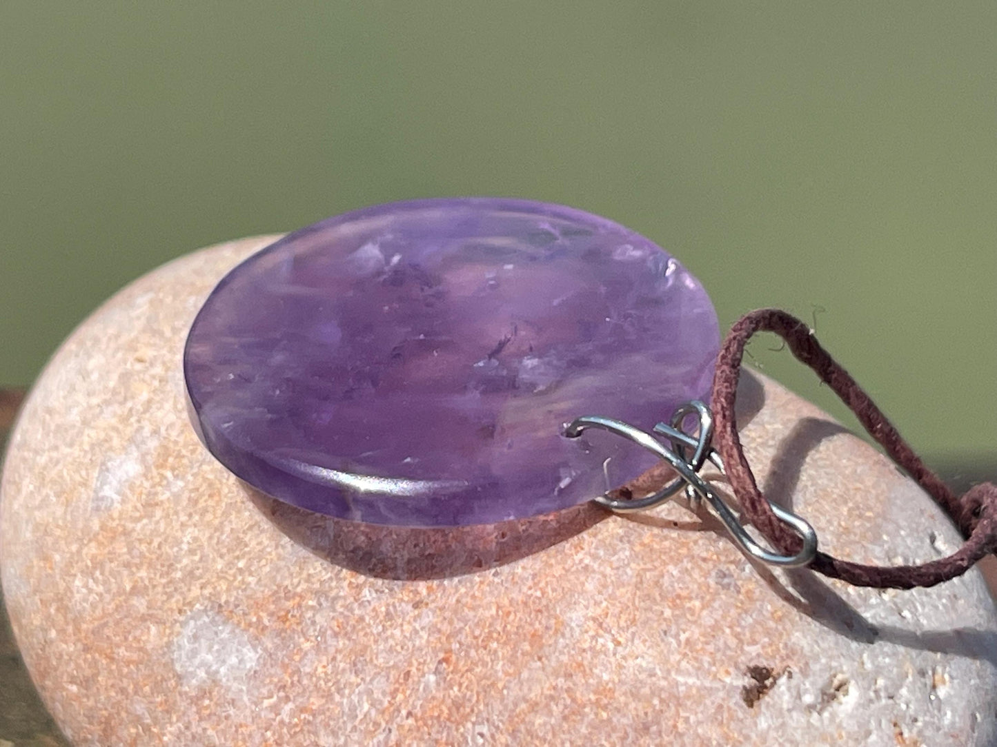 Amethyst pendant, amethyst necklace, amethyst jewellery, gift for him, boho handmade necklace,  romantic gift for her, ethical jewellery