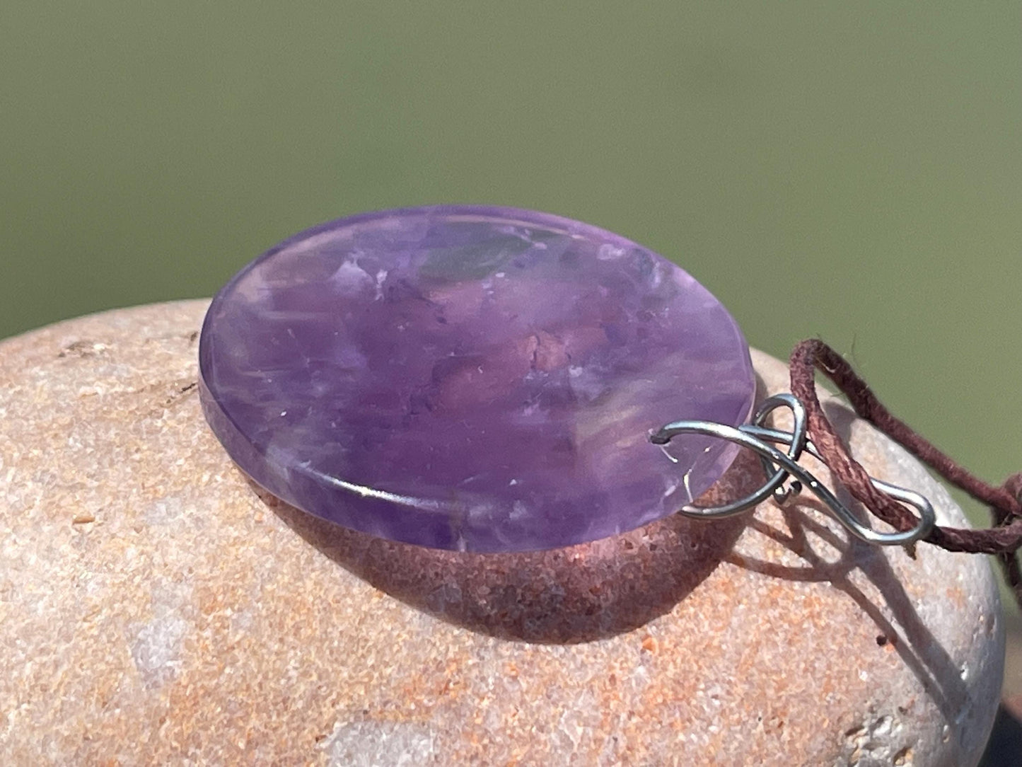 Amethyst pendant, amethyst necklace, amethyst jewellery, gift for him, boho handmade necklace,  romantic gift for her, ethical jewellery
