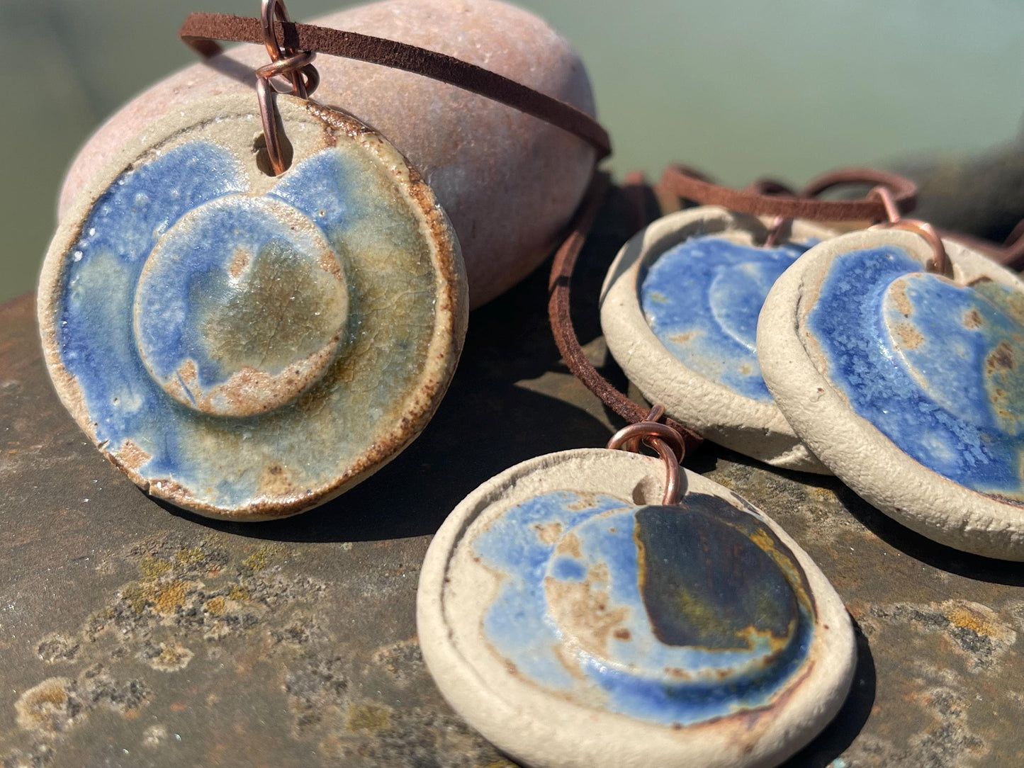 Handmade necklace made from Sussex clay. Ceramic necklace, earthy necklace, eco friendly jewellery, unique necklace, boho unique jewellery