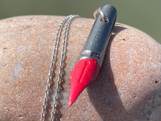 Pen nib necklace. Gift for a writer. Gift for a poet. Gift for book lover. Eco friendly jewellery. Ethical handmade jewellery. Teachers gift