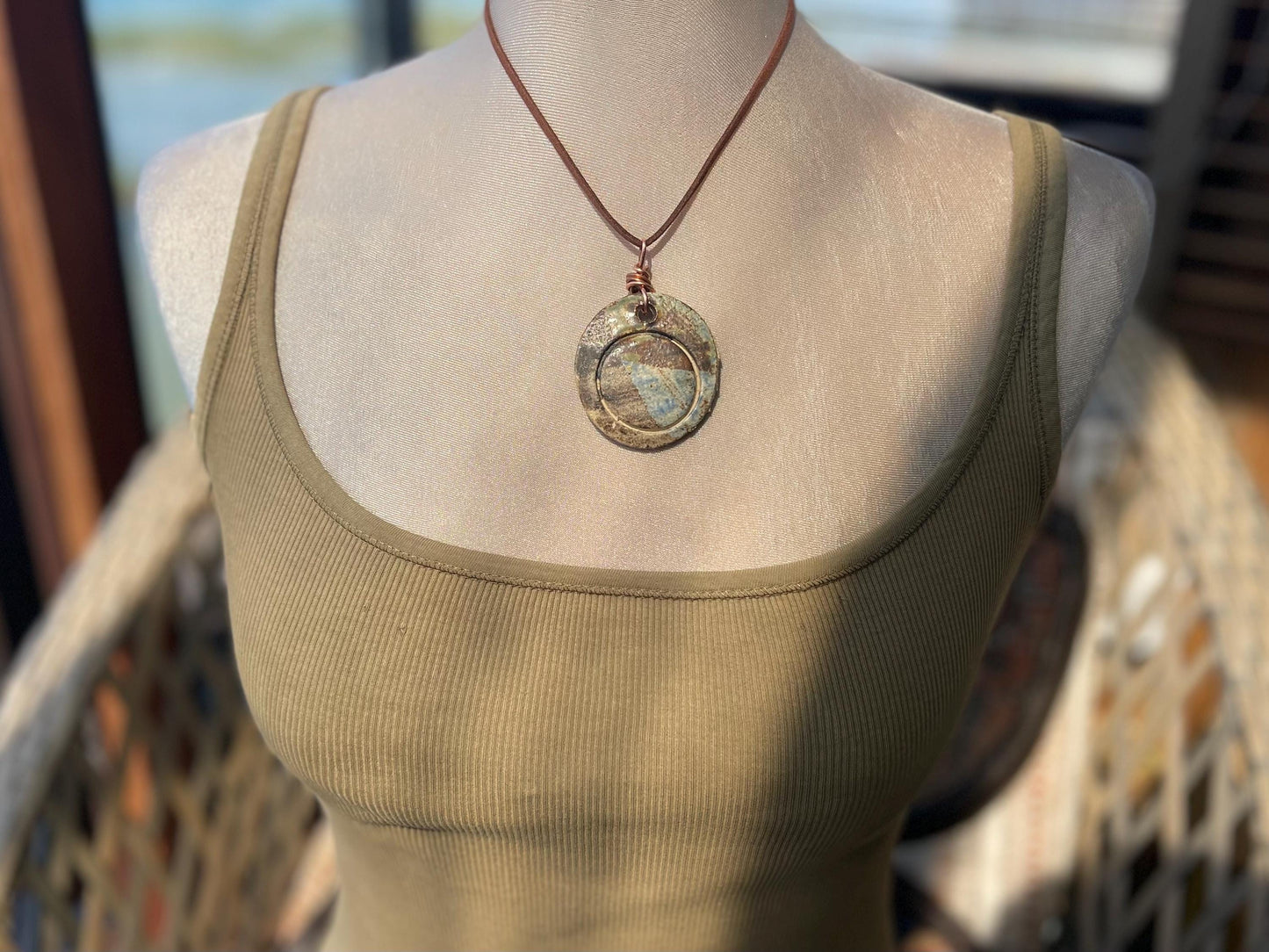Handmade necklace made from Sussex clay. Ceramic necklace, earthy necklace, pottery necklace, unique necklace, boho unique jewellery