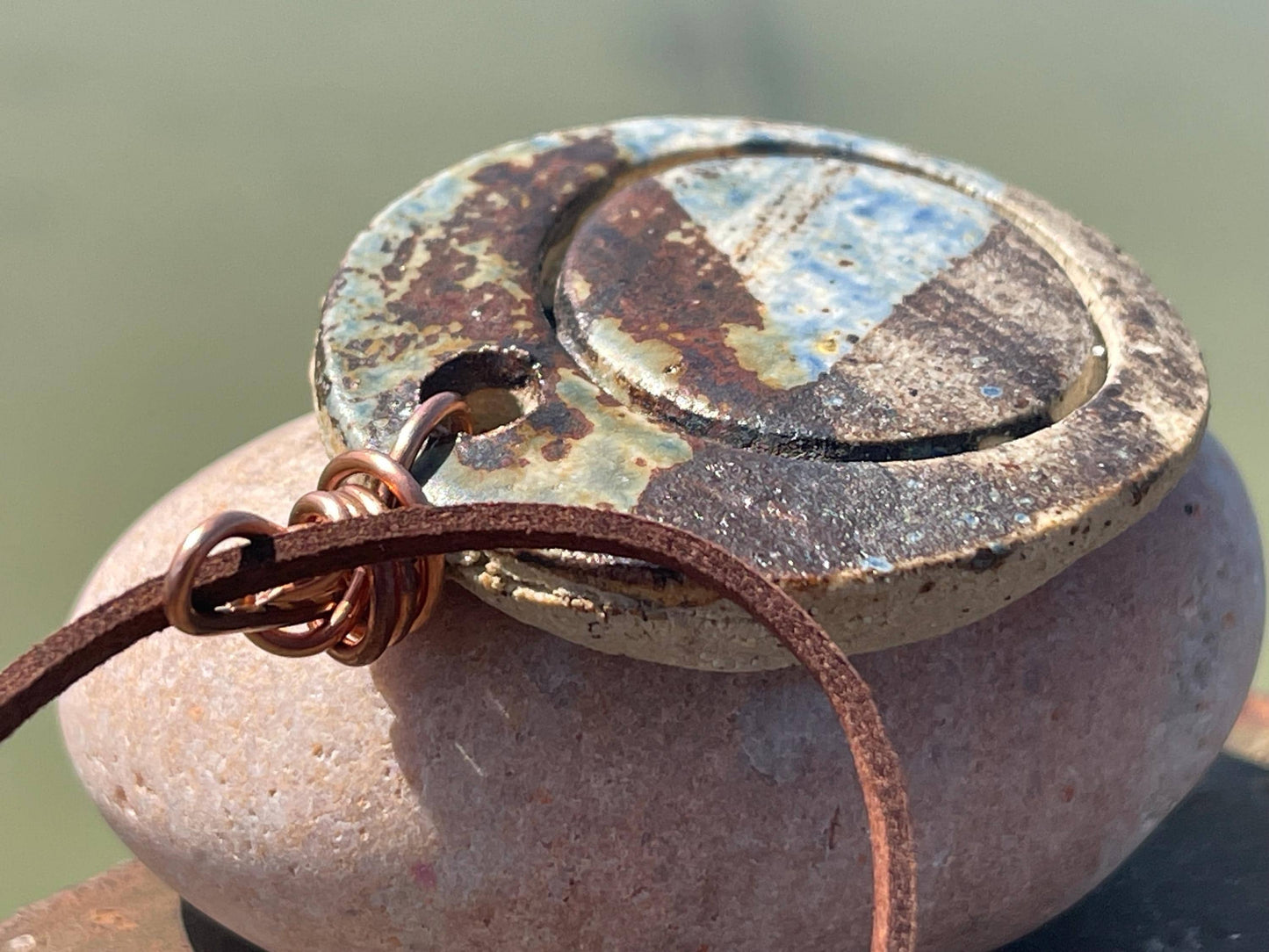 Handmade necklace made from Sussex clay. Ceramic necklace, earthy necklace, pottery necklace, unique necklace, boho unique jewellery