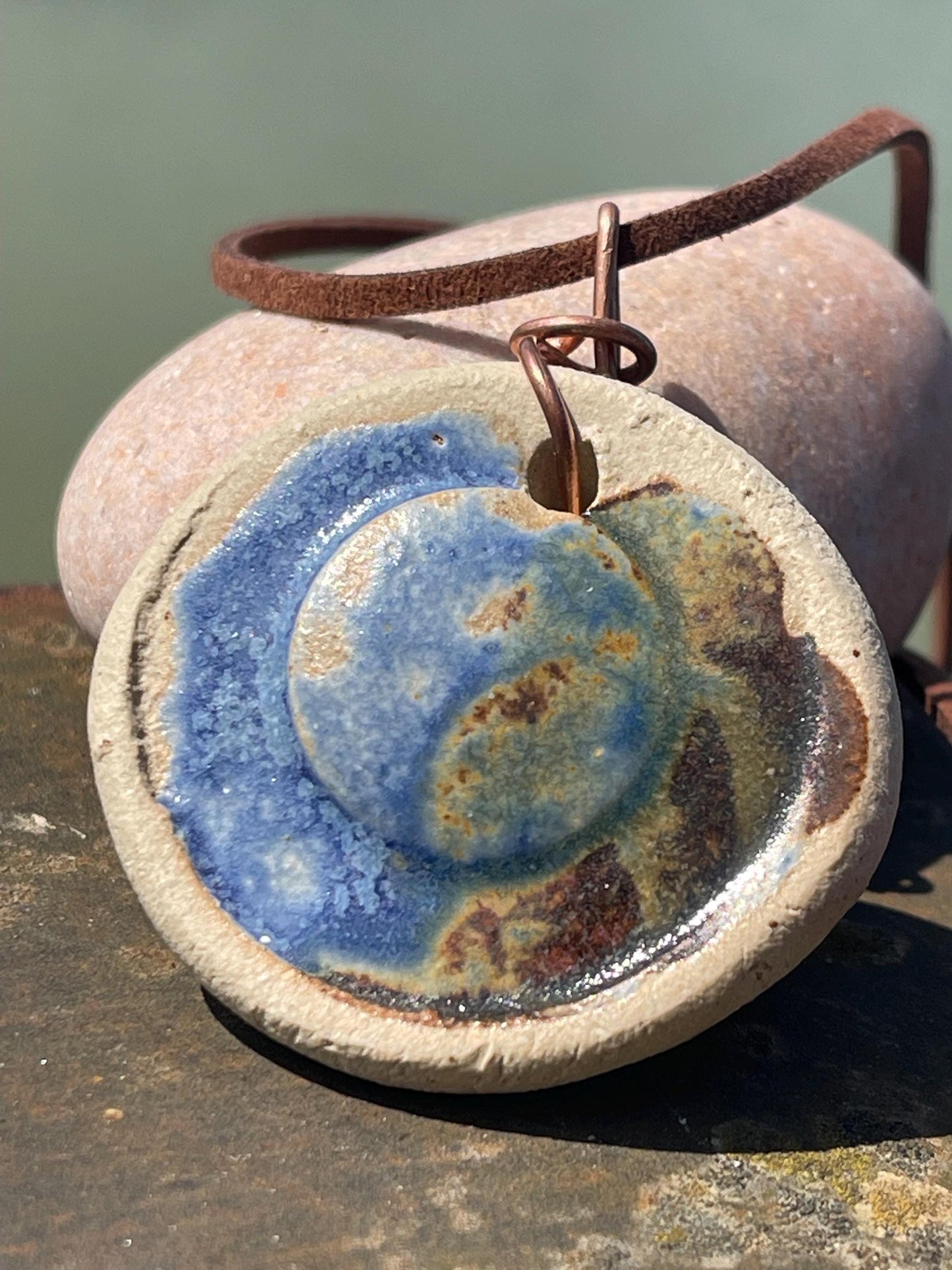 Handmade necklace made from Sussex clay. Ceramic necklace, earthy necklace, eco friendly jewellery, unique necklace, boho unique jewellery