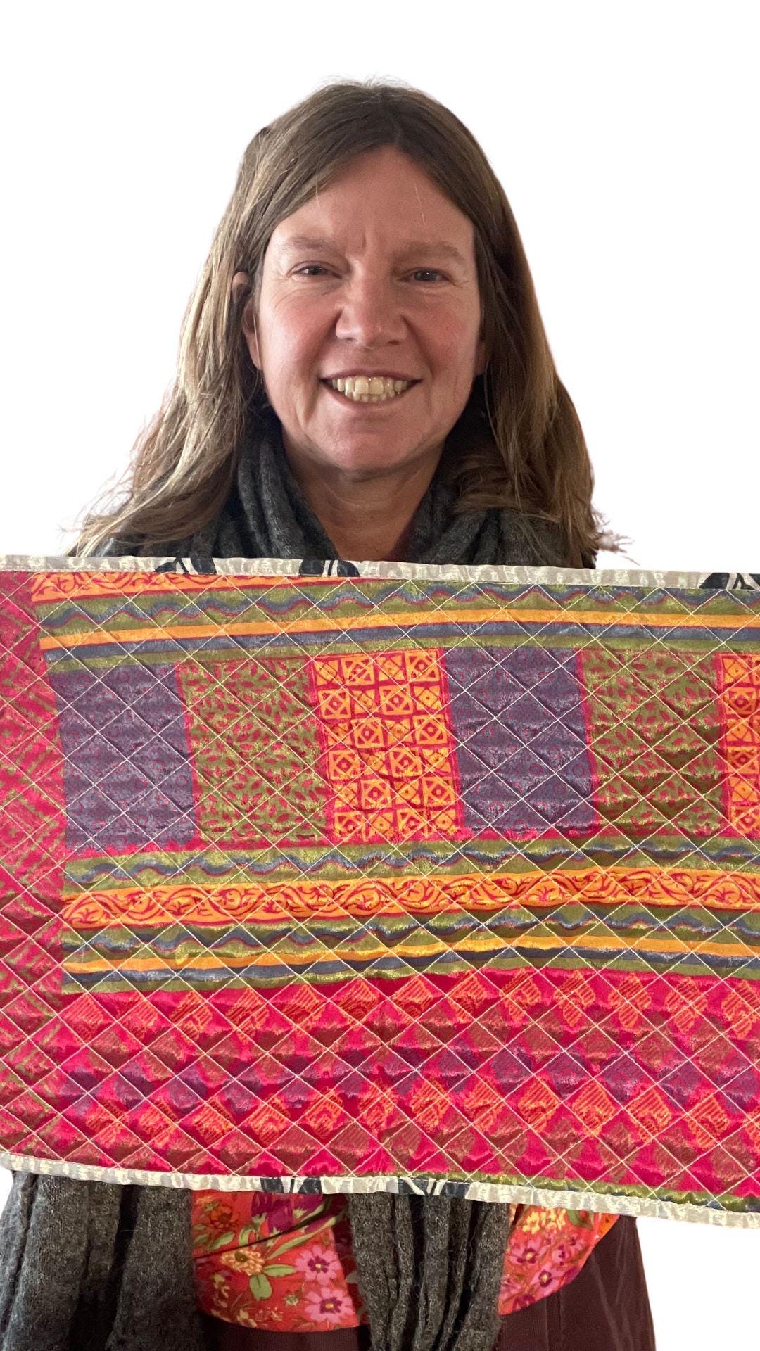 4 Recycled placemats. Eco friendly placemats made from vintage throws. Colourful home decor. Recycled place mats. Washable and colourful