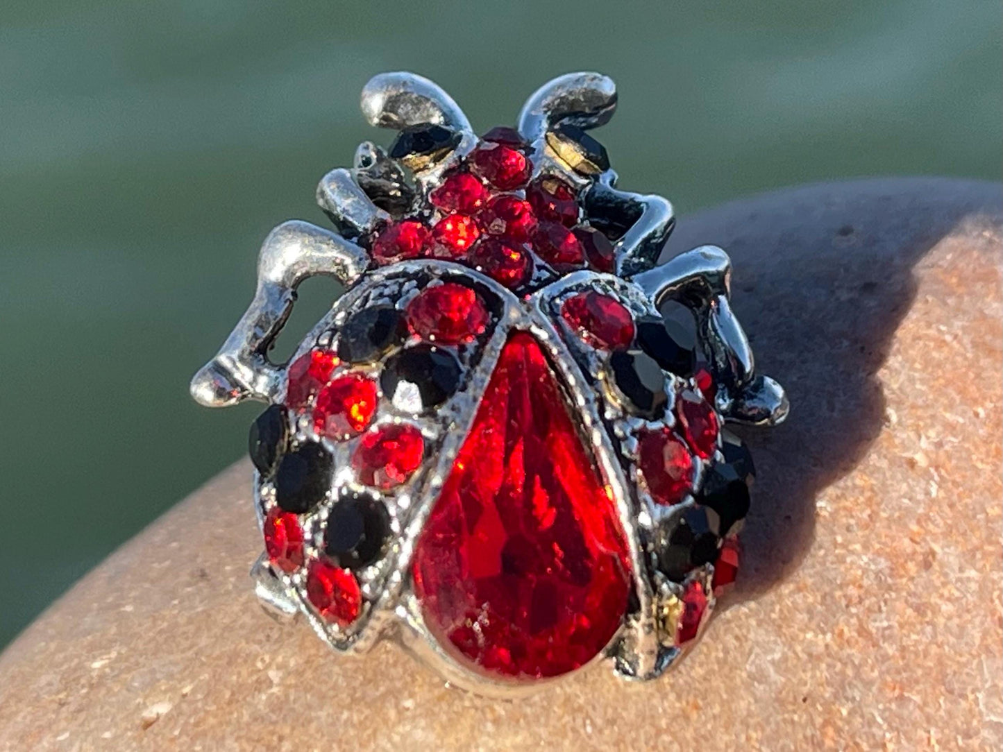 Ladybird brooch, vintage jewellery, valentines gift. Eco friendly gift for her.  Vintage brooch, ladybird jewellery, gift for gardener