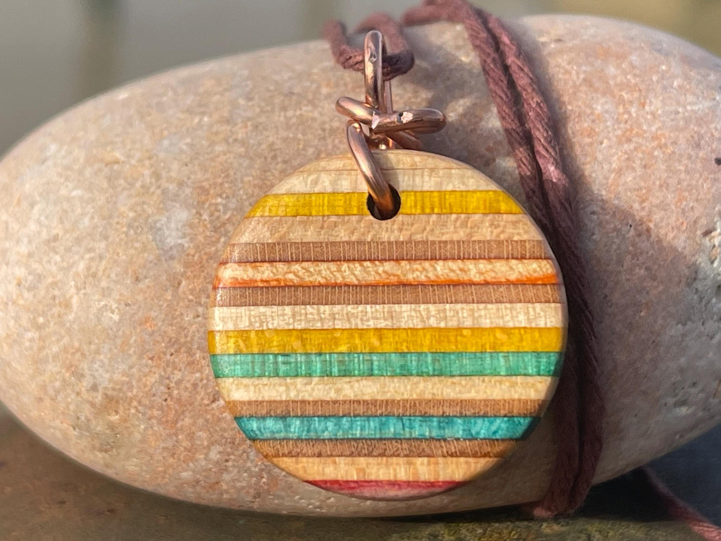 YELLOW Handmade pendant made from old skateboards. Skateboard necklace. Unique gifts for men. Sustainable jewellery. Eco friendly jewellery.