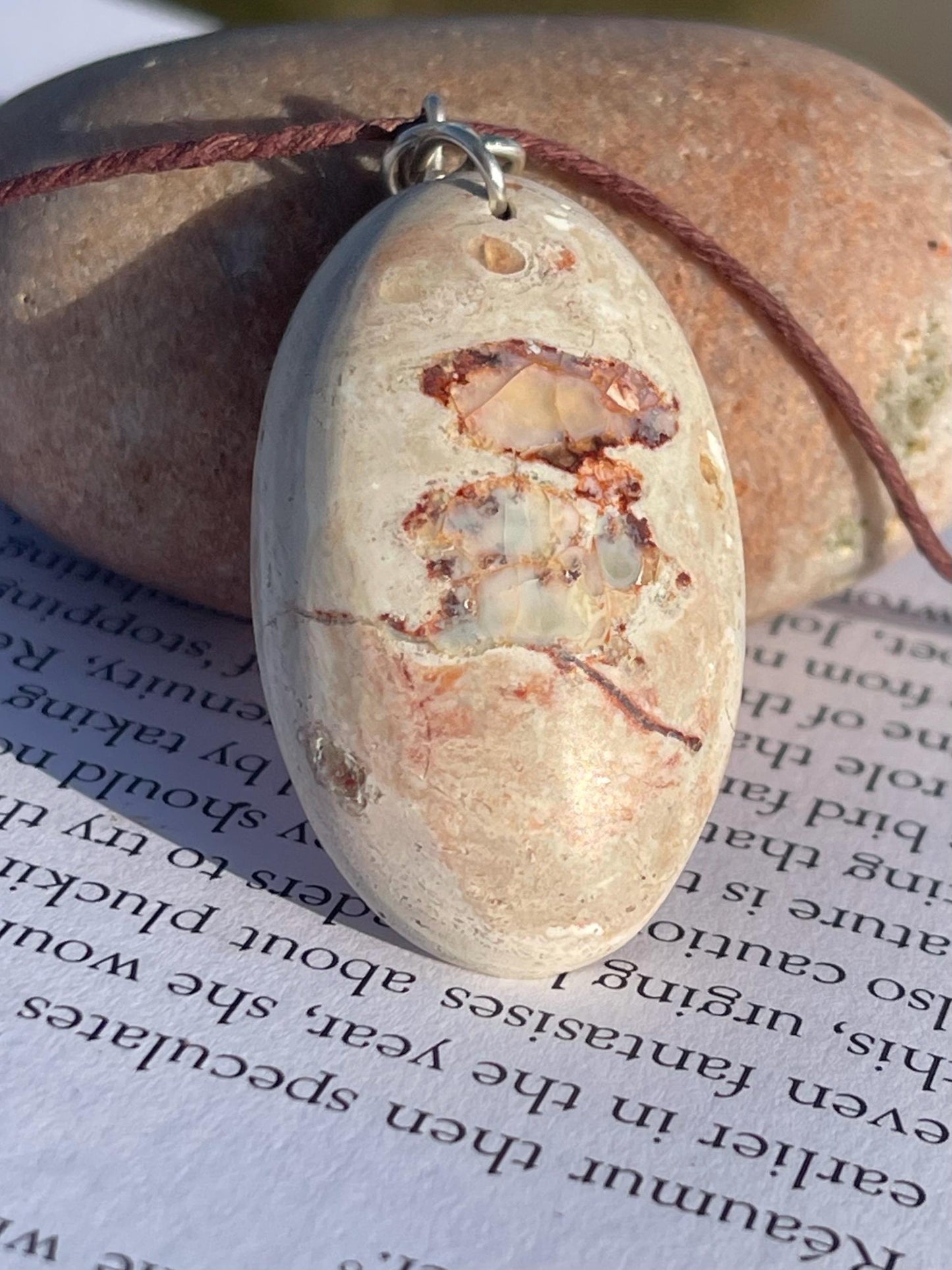 Mexican opal necklace, boho necklace, ethical jewellery, boho gift for him, handmade necklace, romantic gift for her, unique necklace