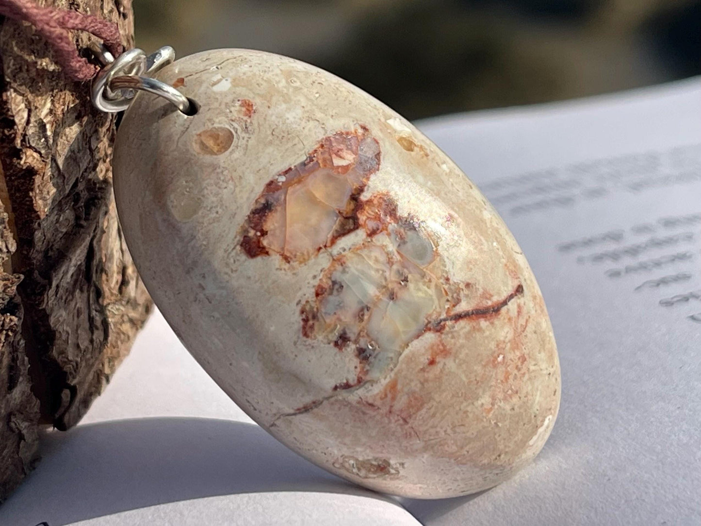 Mexican opal necklace, boho necklace, ethical jewellery, boho gift for him, handmade necklace, romantic gift for her, unique necklace
