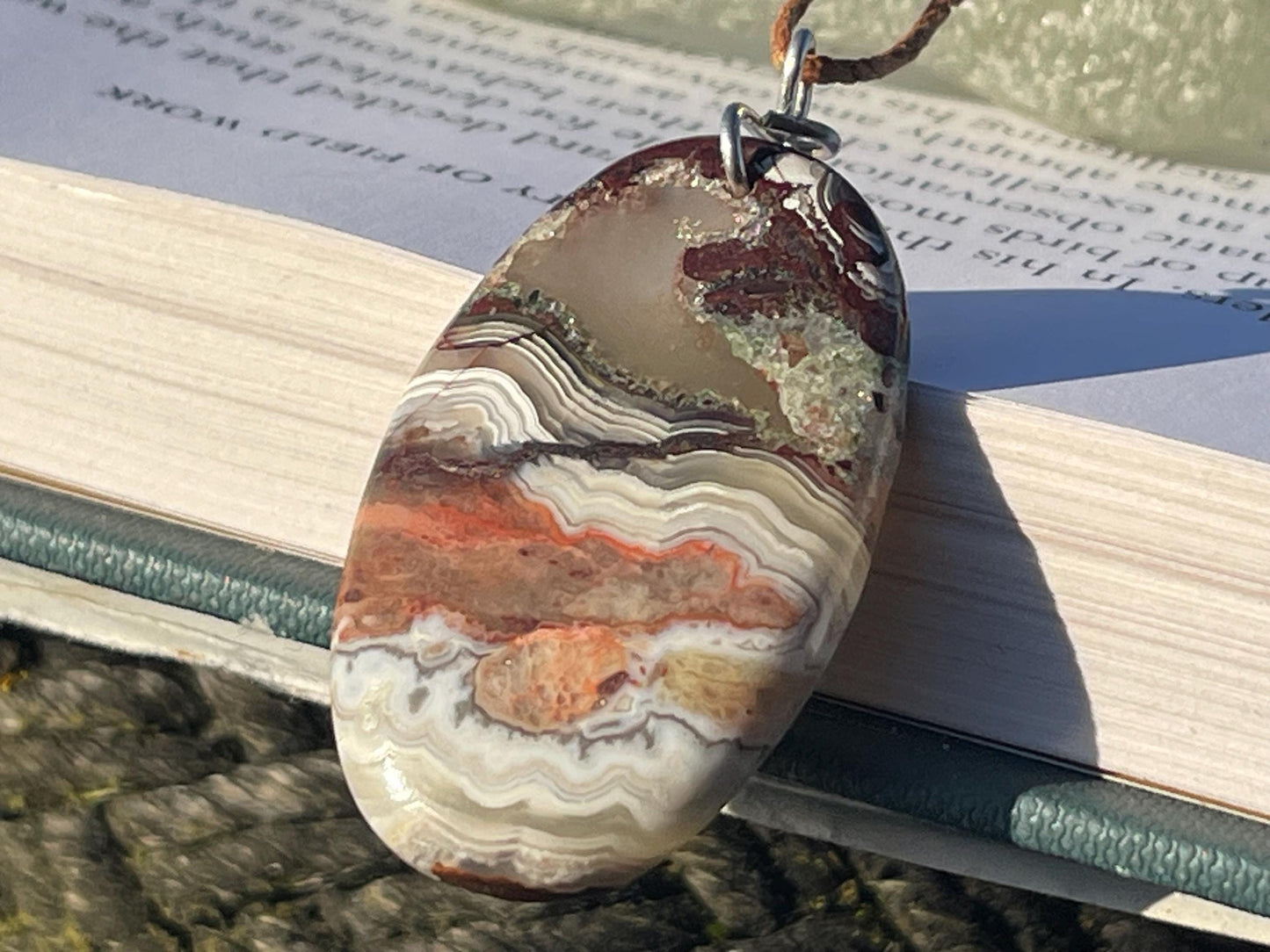 Agate necklace, ethical jewellery, bohemian necklace, unusual jewellery, agate pendant, white gemstone necklace. Boho jewellery