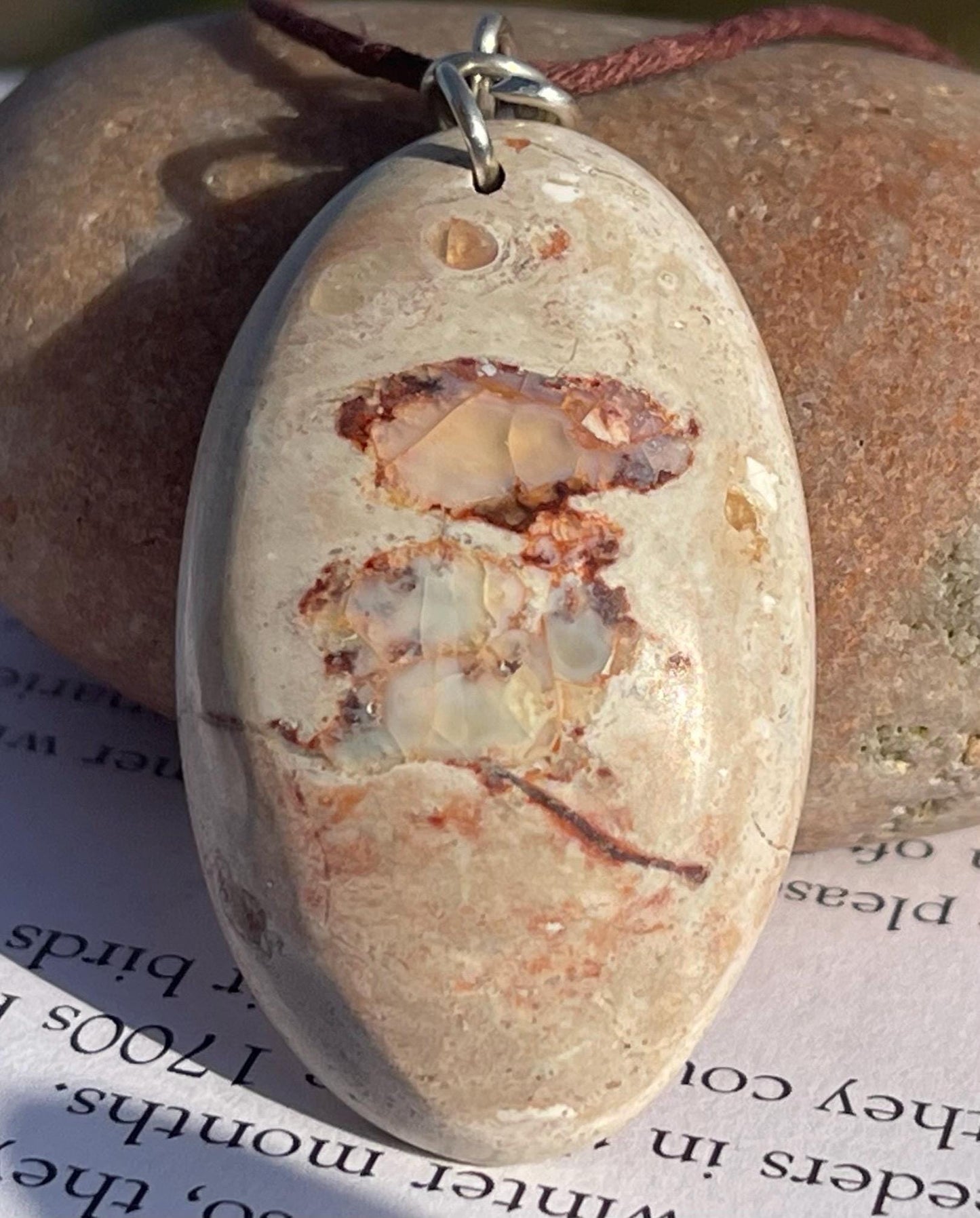 Mexican opal necklace, boho necklace, ethical jewellery, boho gift for him, handmade necklace, romantic gift for her, unique necklace