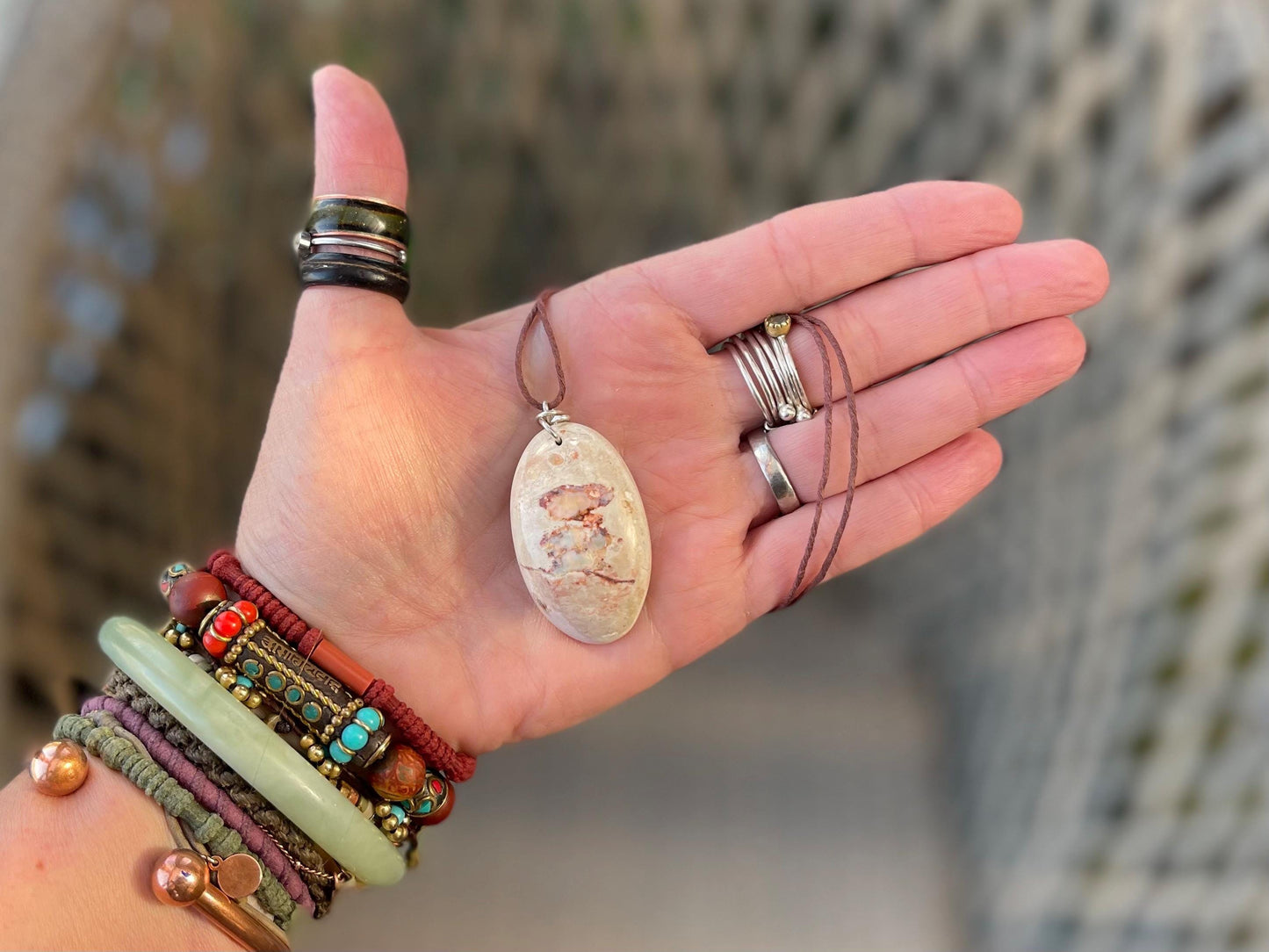 Mexican opal necklace, boho necklace, ethical jewellery, boho gift for him, handmade necklace, romantic gift for her, unique necklace