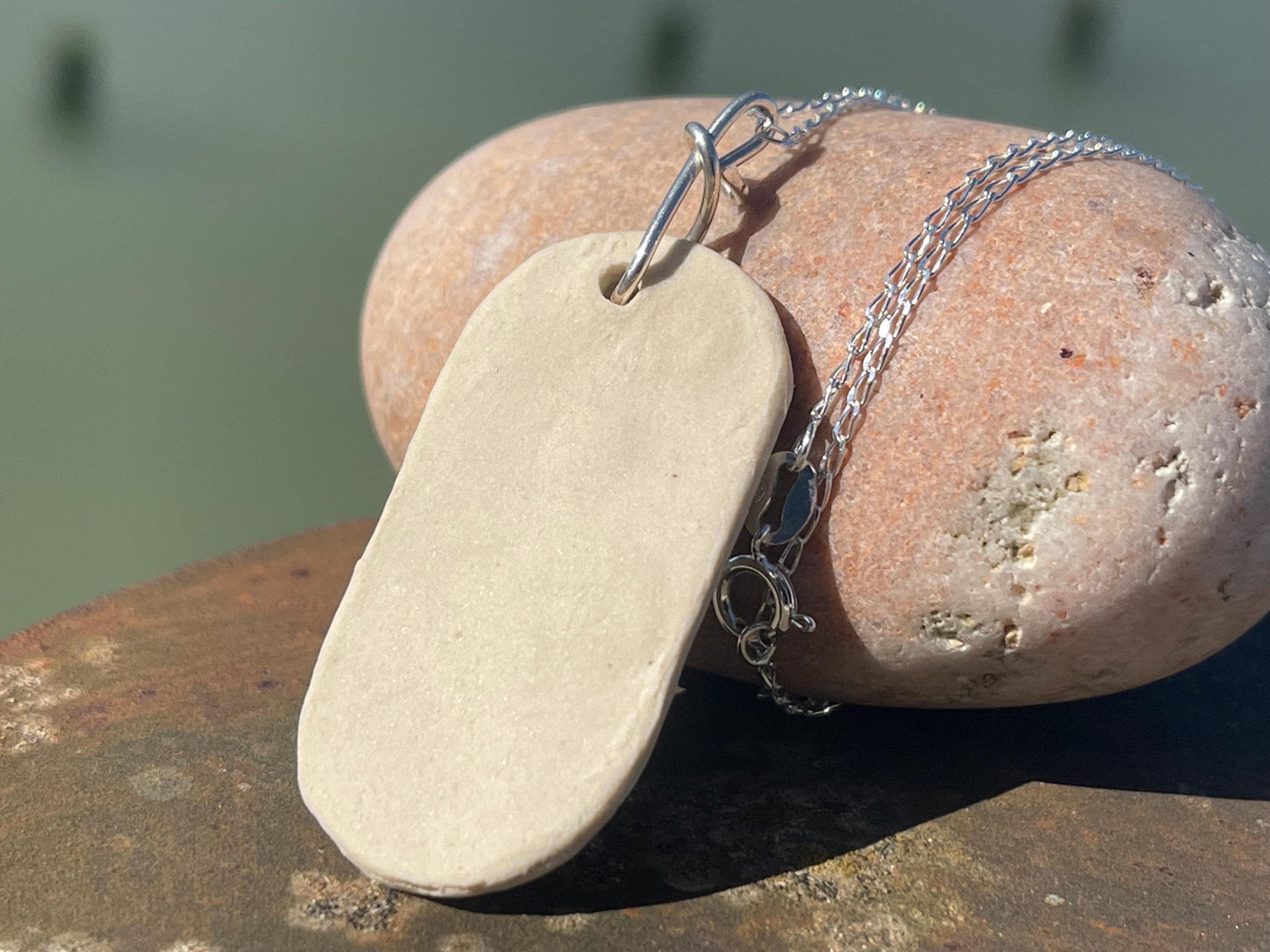 Handmade bluebell necklace. Eco friendly jewellery. Ethical pendants made with waste clay and recycled sterling silver. Ethical jewellery.