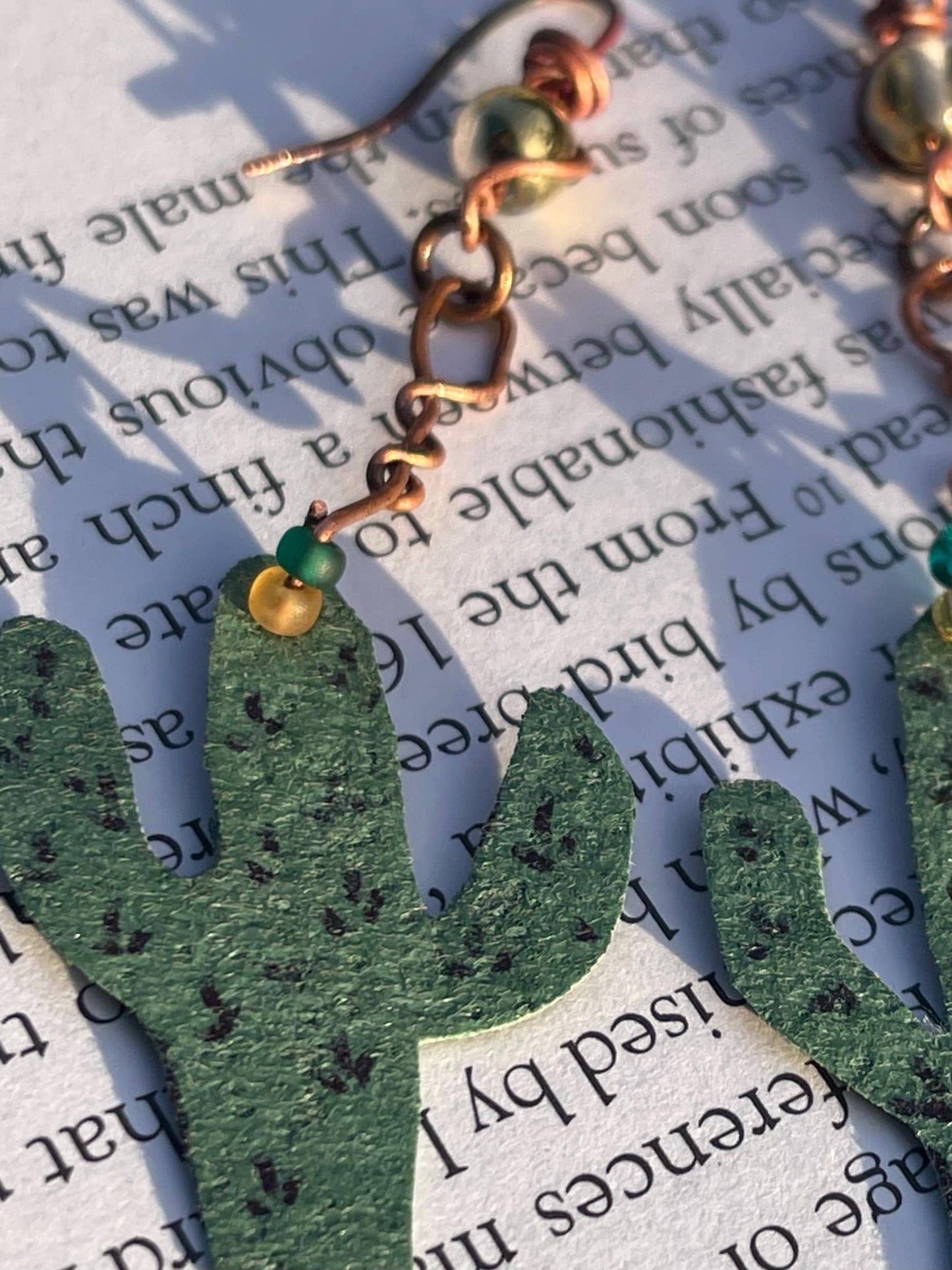 Eco friendly earrings made with sustainable cactus leather. Cruelty free, ethical, sustainable earrings. Eco friendly jewellery.