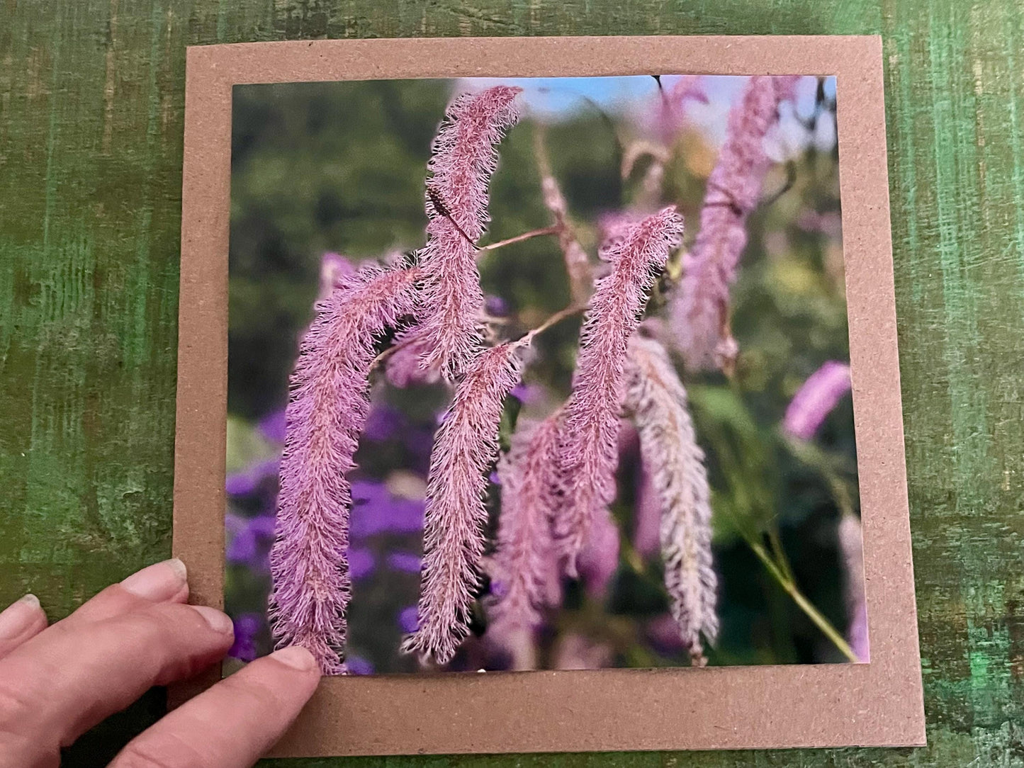 Flower card, handmade card for her. Recycled card, boho eco friendly card. Thank you card for gardener, gift for her, echinacea card