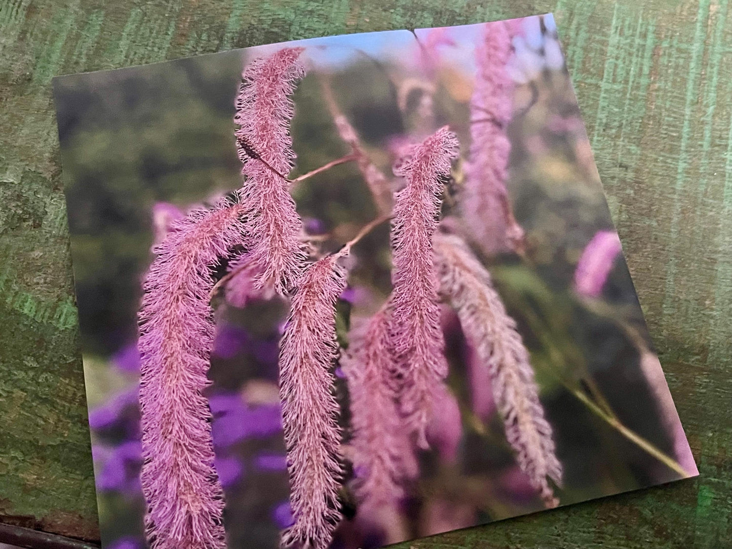 Flower card, handmade card for her. Recycled card, boho eco friendly card. Thank you card for gardener, gift for her, echinacea card