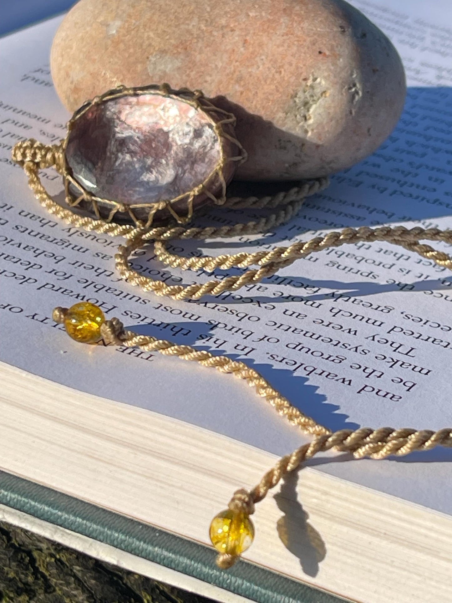 Stunning macrame labradorite necklace on an adjustable cord. Handmade gemstone necklace, boho jewellery. Macrame jewellery. Unique necklace.