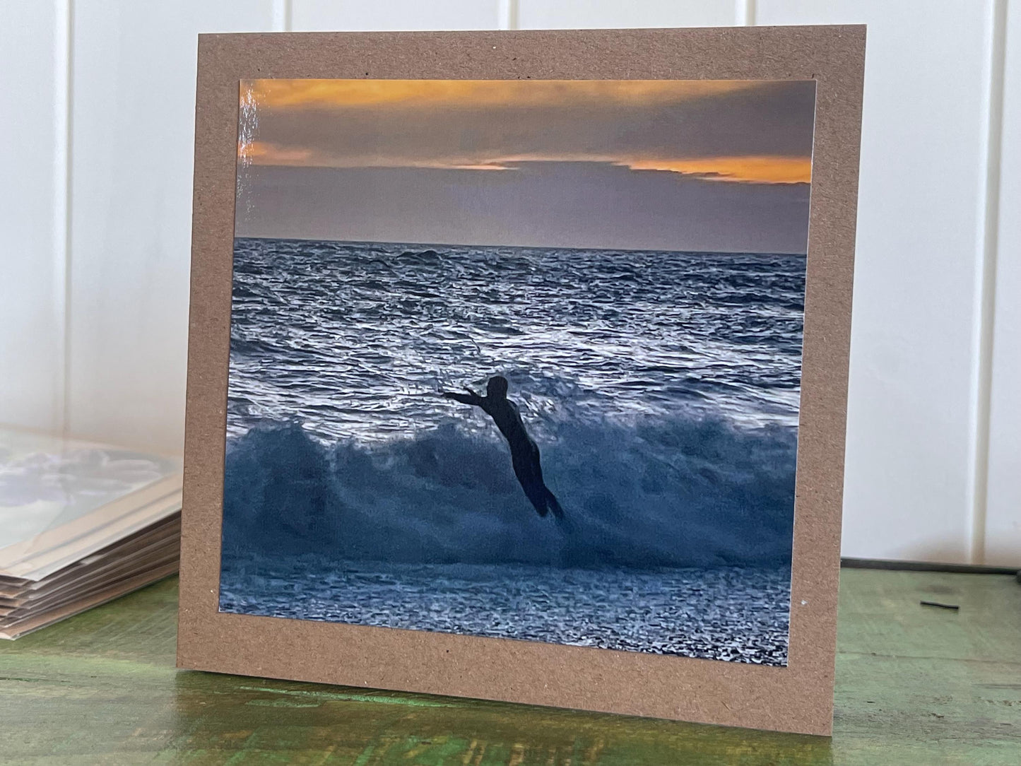 Sunset photo card. Handmade card, recycled card, seaside card, beach card, birthday card, eco friendly cards, eco card, recycled card