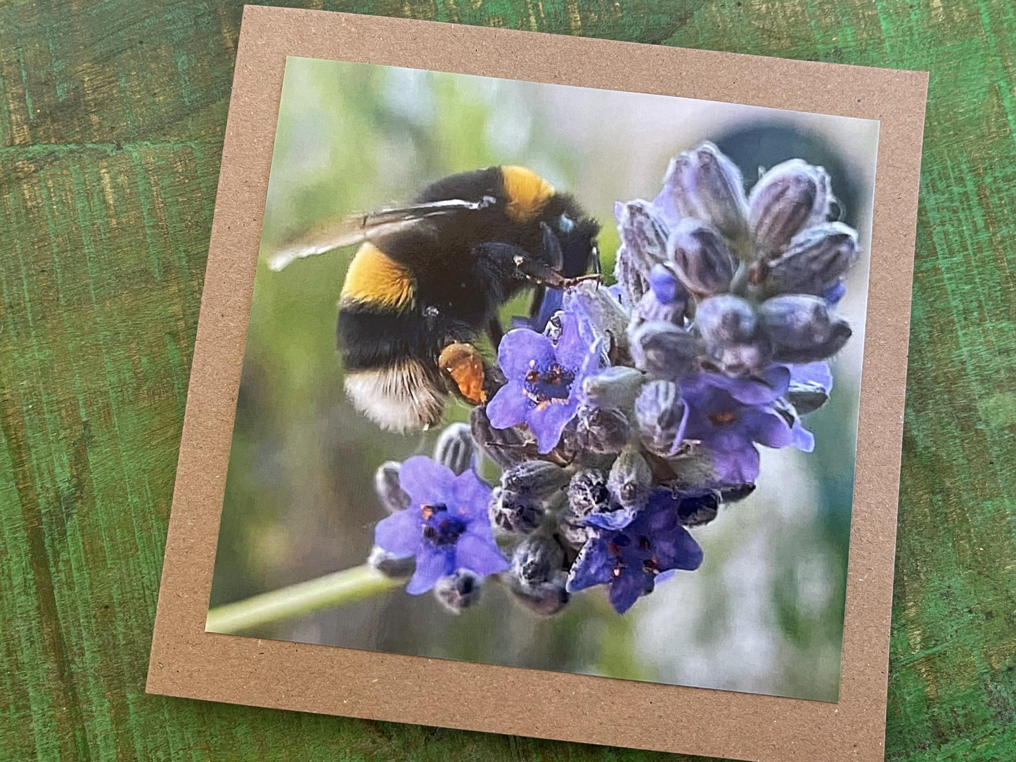 Bee card, recycled card, birthday card. Eco friendly card. Handmade card. Thank you card, blank gift card, English nature card, gift for her