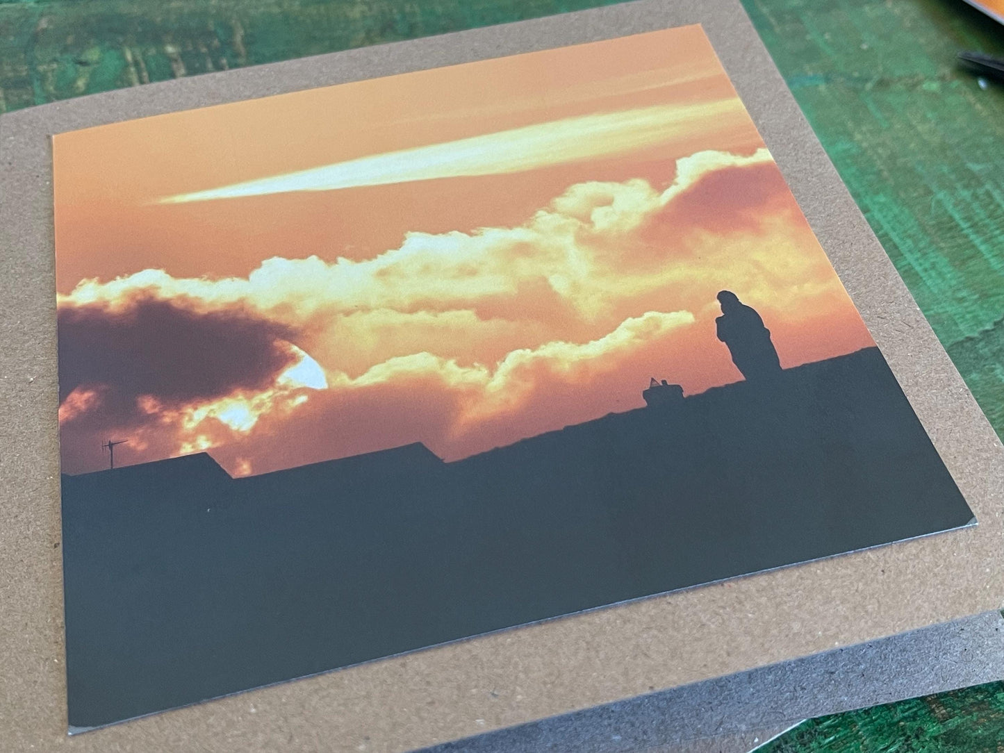 Sunset photo card. Handmade card, recycled card, seaside card, beach card, birthday card, eco friendly cards, eco card, recycled card