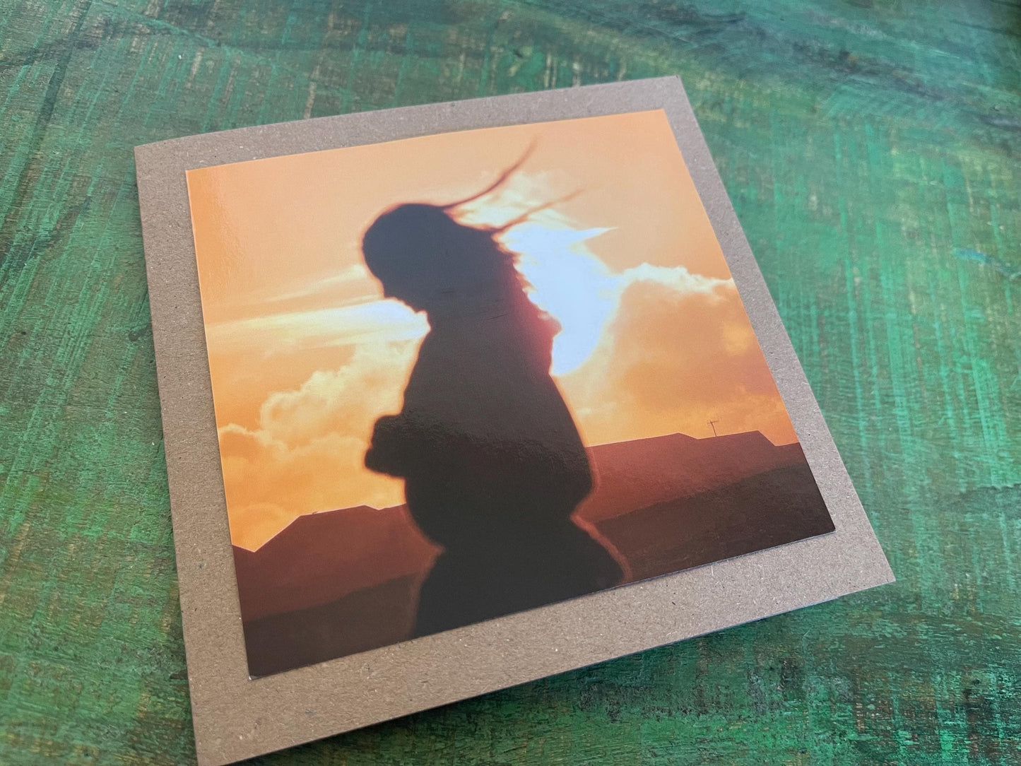 Sunset photo card. Handmade card, recycled card, seaside card, beach card, birthday card, eco friendly cards, eco card, recycled card