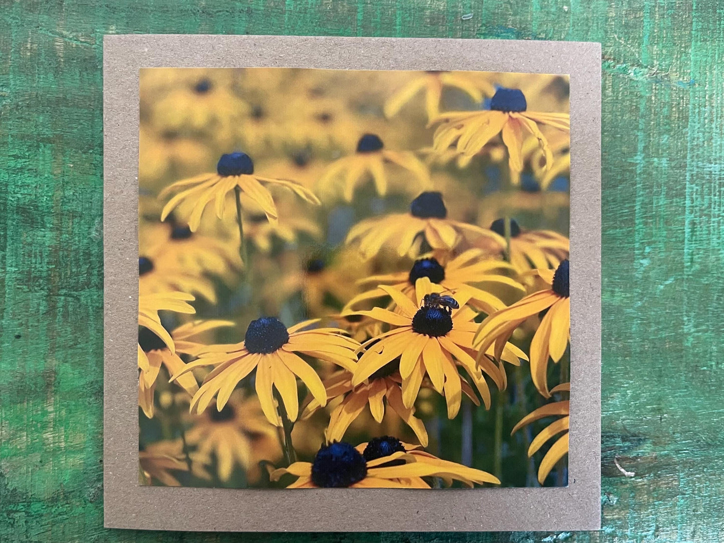 recycled card, eco friendly card, flower card. Birthday card, handmade card, thank you card, pink card, boho card for gardener, eco cards