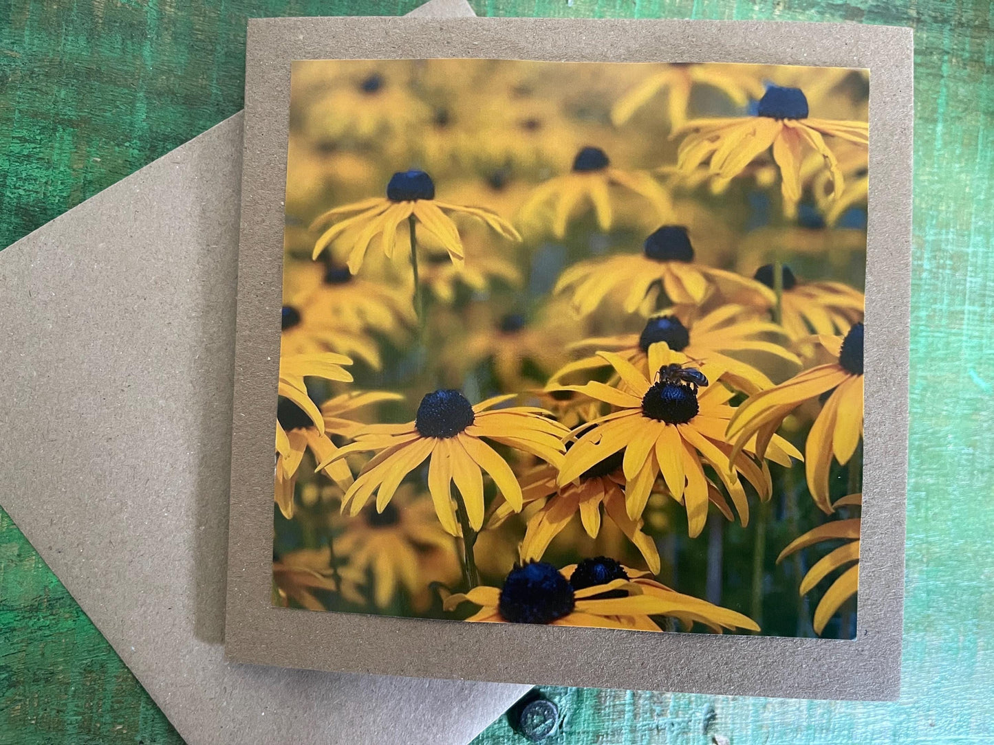 recycled card, eco friendly card, flower card. Birthday card, handmade card, thank you card, pink card, boho card for gardener, eco cards
