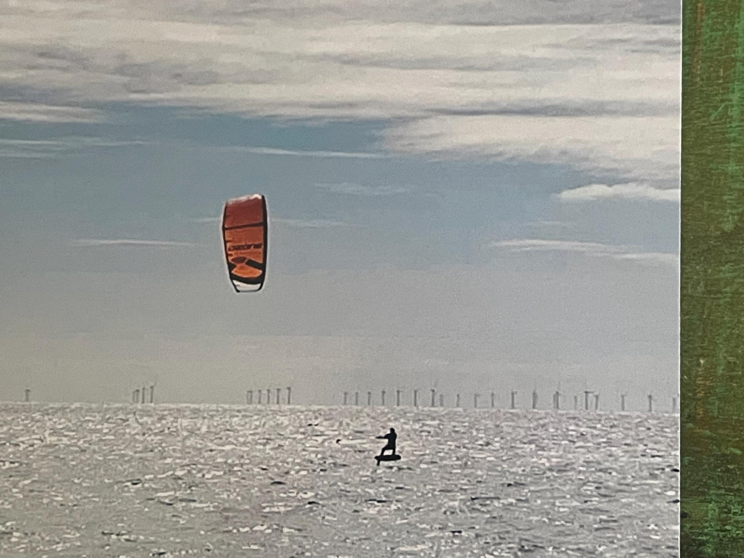 Card for kiteboarder, Handmade card, recycled card, seaside card, kite surf card, windsurf card, eco friendly cards, eco card, recycled card