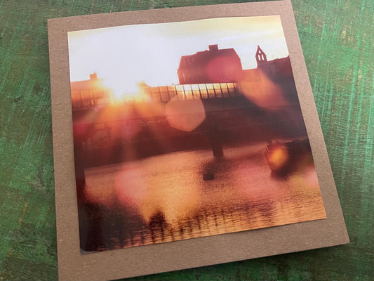 Sunset photo card. Handmade card, recycled card, seaside card, beach card, birthday card, eco friendly cards, eco card, recycled card