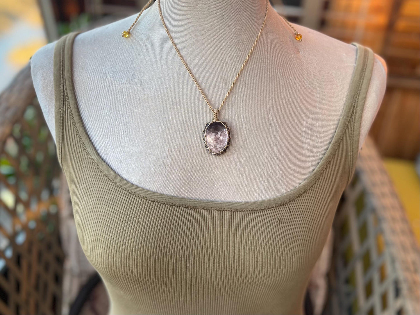 Stunning macrame labradorite necklace on an adjustable cord. Handmade gemstone necklace, boho jewellery. Macrame jewellery. Unique necklace.