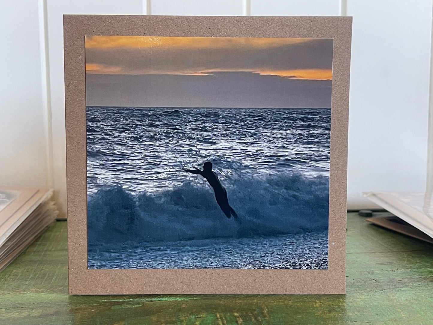 Sunset photo card. Handmade card, recycled card, seaside card, beach card, birthday card, eco friendly cards, eco card, recycled card