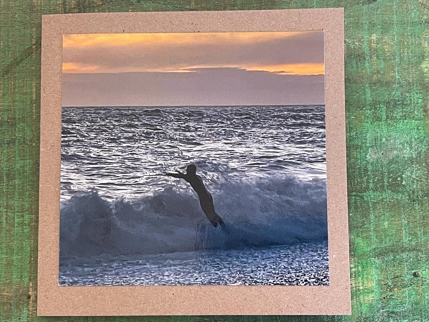 Sunset photo card. Handmade card, recycled card, seaside card, beach card, birthday card, eco friendly cards, eco card, recycled card