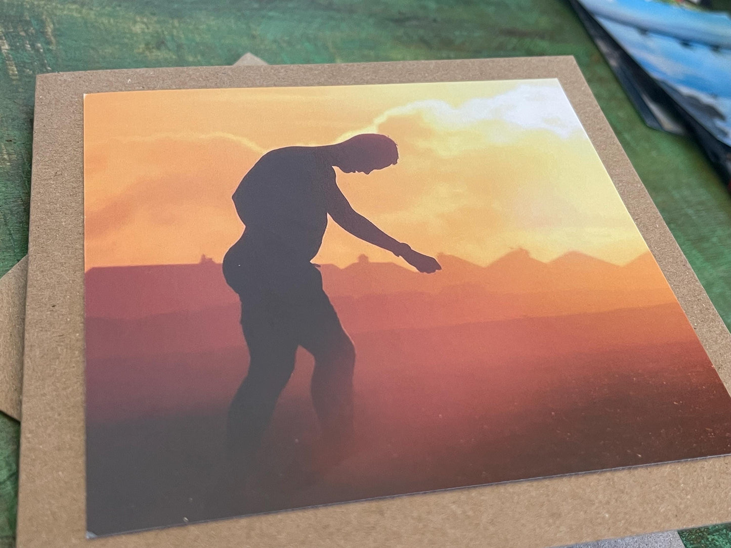 Sunset photo card. Handmade card, recycled card, seaside card, beach card, birthday card, eco friendly cards, eco card, recycled card