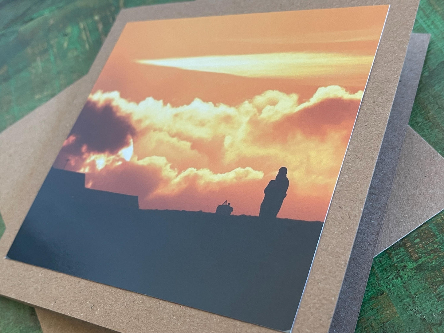 Sunset photo card. Handmade card, recycled card, seaside card, beach card, birthday card, eco friendly cards, eco card, recycled card