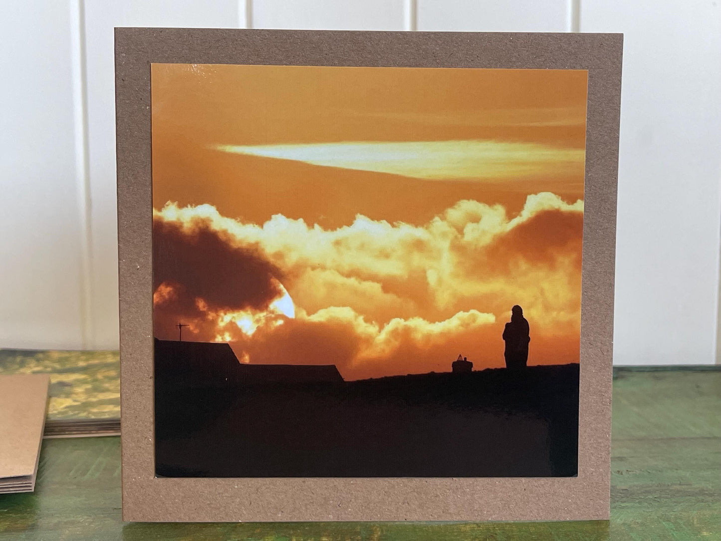 Sunset photo card. Handmade card, recycled card, seaside card, beach card, birthday card, eco friendly cards, eco card, recycled card