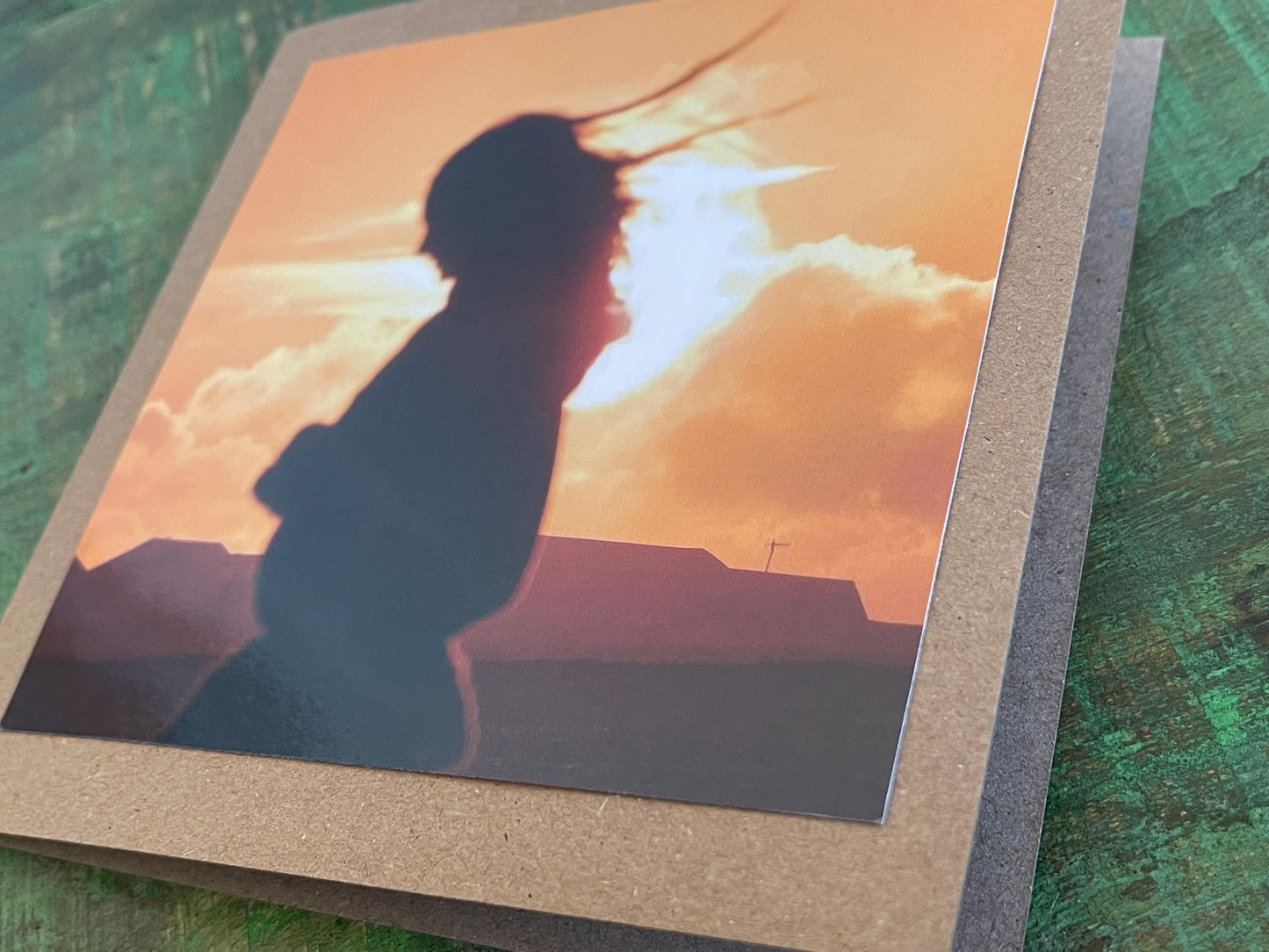 Sunset photo card. Handmade card, recycled card, seaside card, beach card, birthday card, eco friendly cards, eco card, recycled card
