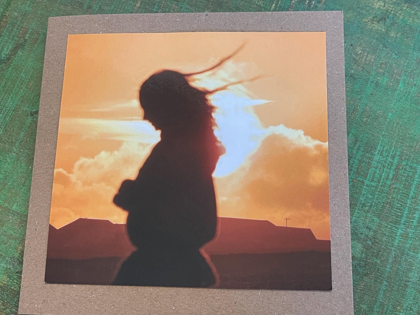 Sunset photo card. Handmade card, recycled card, seaside card, beach card, birthday card, eco friendly cards, eco card, recycled card