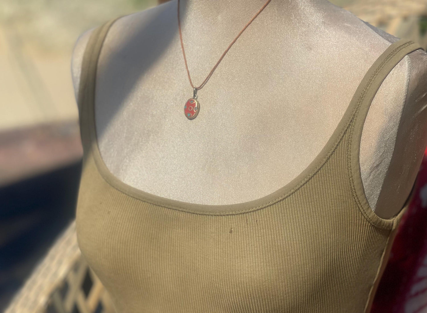 Gypsy jewellery, large red necklace, enamel necklace, vintage jewellery, ethical jewellery, gypsy necklace, boho necklace, large jewellery