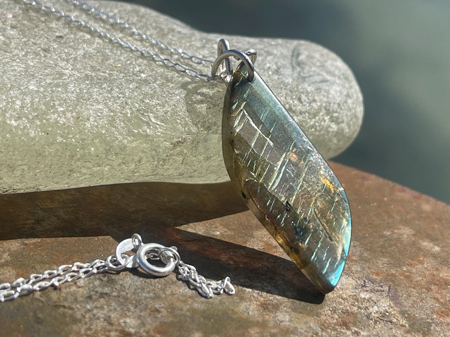 Labradorite necklace, labradorite jewellery, boho gift for her, unusual necklace, ethical jewellery, handmade necklace, labradorite pendant