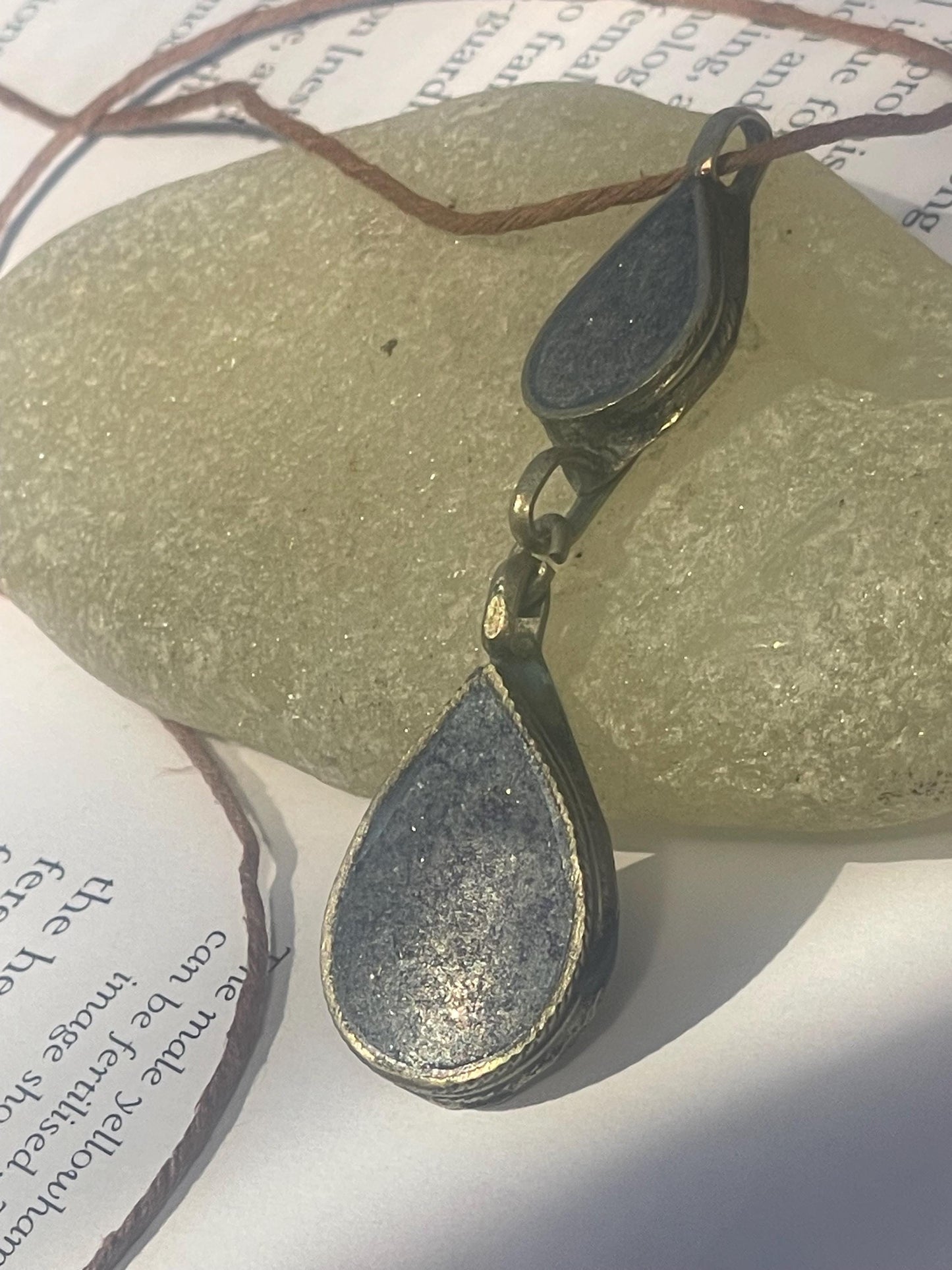 Gypsy jewellery, lapis teardrop necklace, lapis necklace, vintage jewellery, ethical jewellery, unusual lapis pendant. Eco friendly necklace