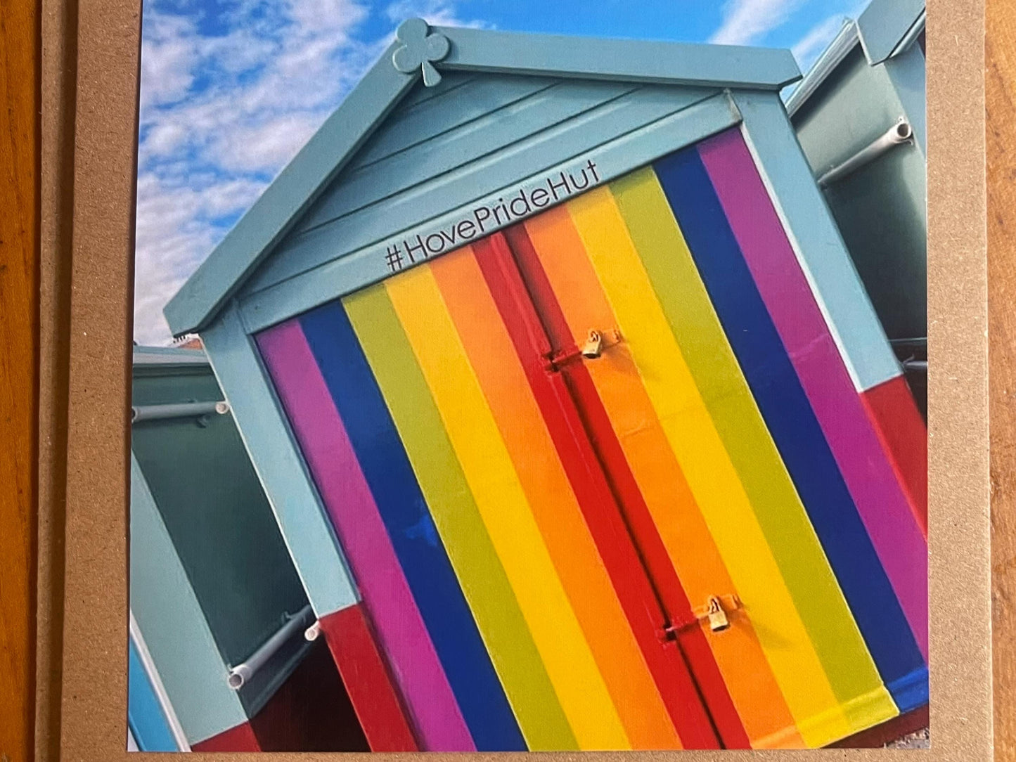 Brighton and hove pride card . Handmade card, recycled card, rainbow card, birthday card, eco friendly cards, eco card, rainbow flag