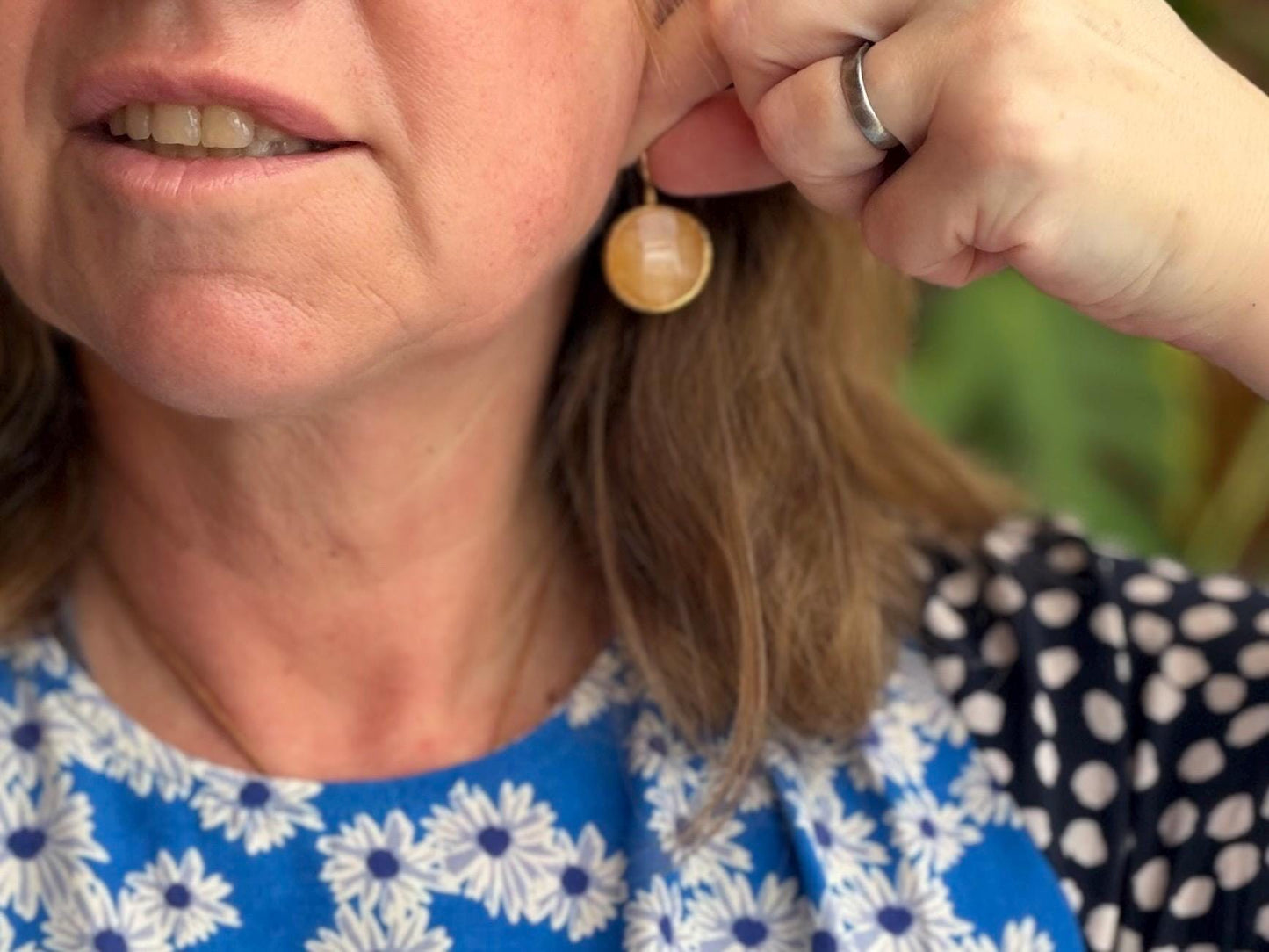 Gypsy jewellery, peach earrings, peach jewellery, ethical jewellery, gypsy earrings, romantic gifts, eco friendly jewellery. Unusual earring