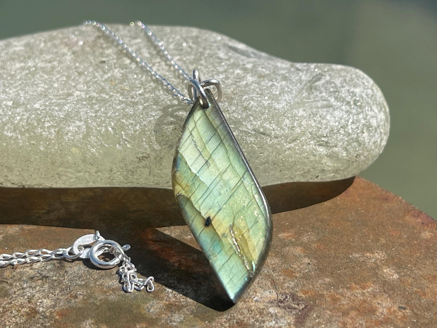 Labradorite necklace, labradorite jewellery, boho gift for her, unusual necklace, ethical jewellery, handmade necklace, labradorite pendant