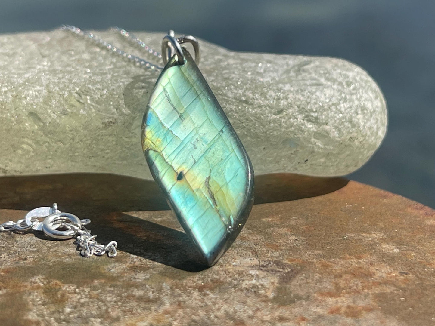 Labradorite necklace, labradorite jewellery, boho gift for her, unusual necklace, ethical jewellery, handmade necklace, labradorite pendant