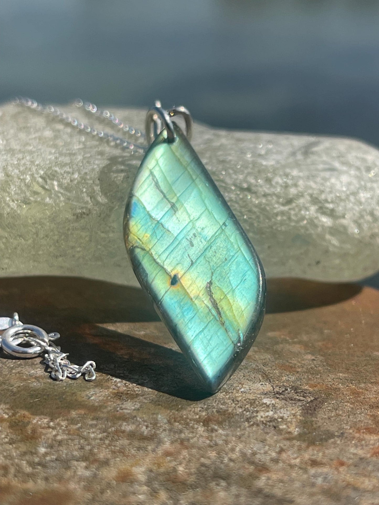 Labradorite necklace, labradorite jewellery, boho gift for her, unusual necklace, ethical jewellery, handmade necklace, labradorite pendant