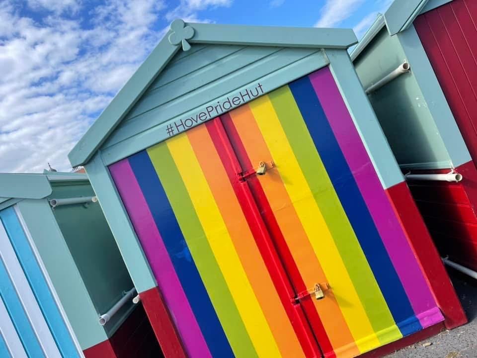 Brighton and hove pride card . Handmade card, recycled card, rainbow card, birthday card, eco friendly cards, eco card, rainbow flag