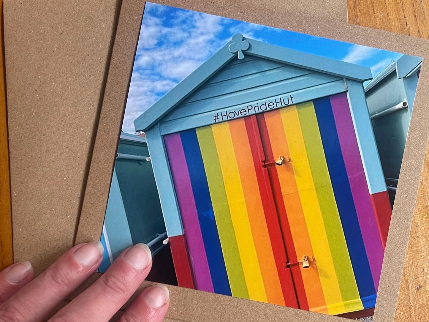 Brighton and hove pride card . Handmade card, recycled card, rainbow card, birthday card, eco friendly cards, eco card, rainbow flag