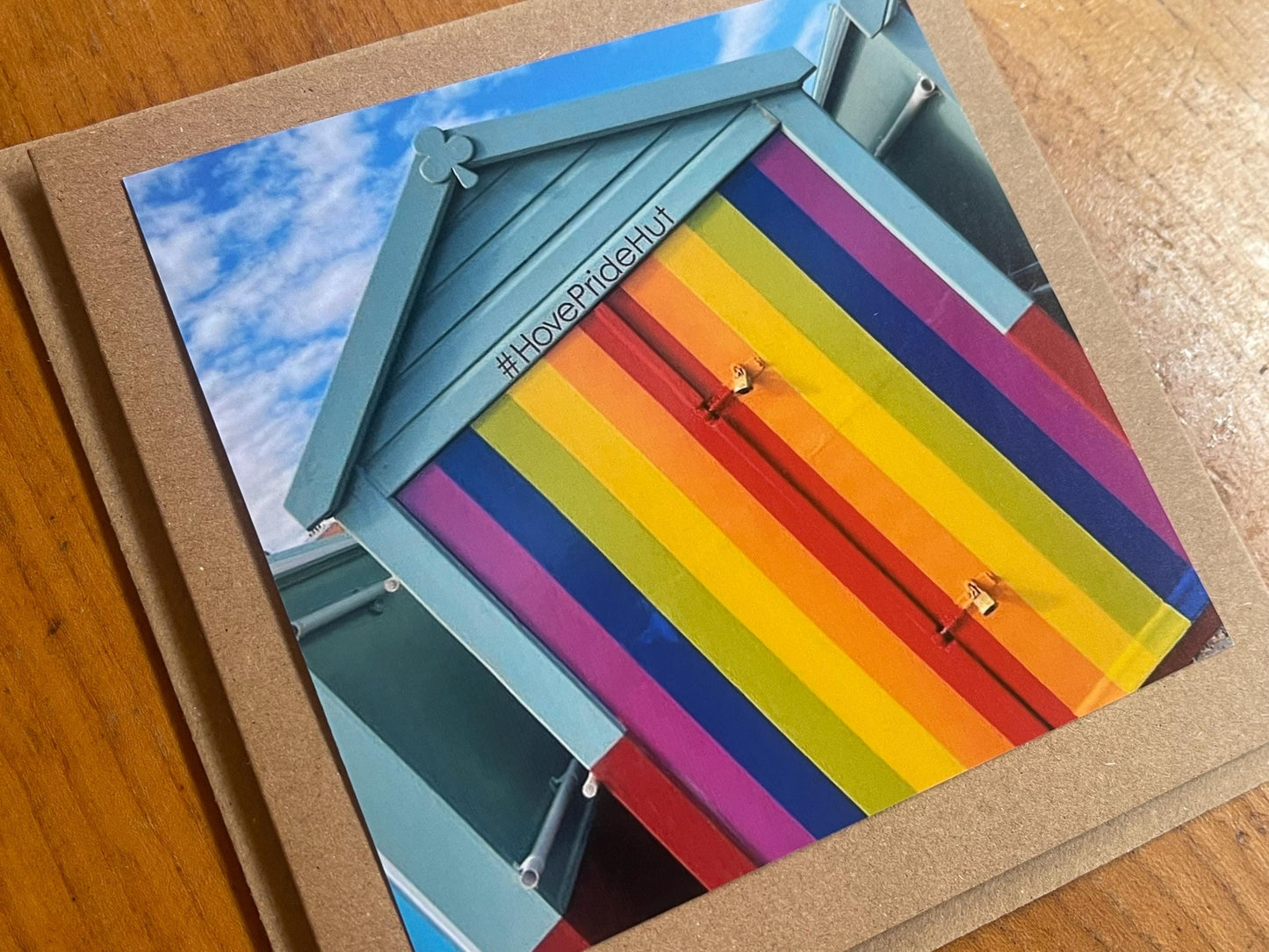 Brighton and hove pride card . Handmade card, recycled card, rainbow card, birthday card, eco friendly cards, eco card, rainbow flag