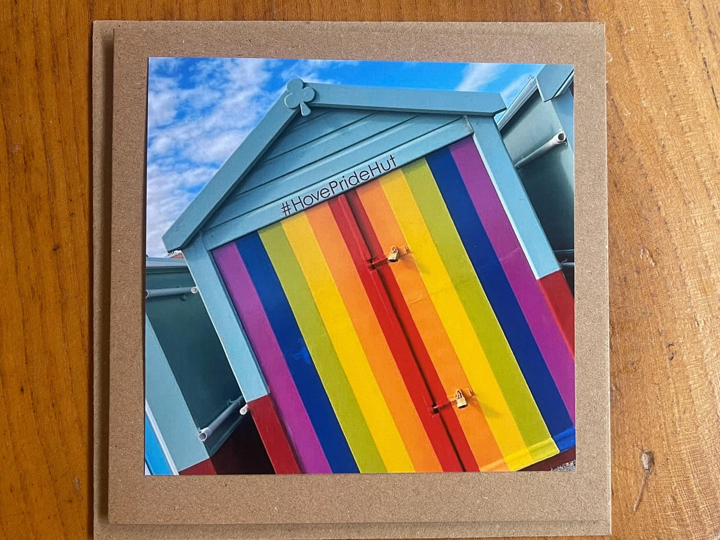 Brighton and hove pride card . Handmade card, recycled card, rainbow card, birthday card, eco friendly cards, eco card, rainbow flag