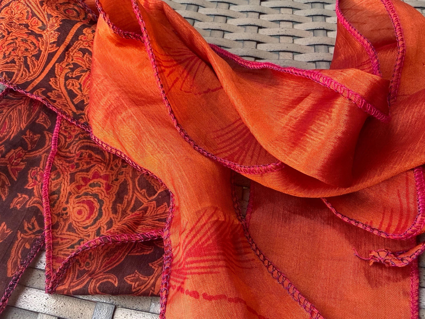 SALE. Recycled scarves, Handmade hair bands. Recycled Head Scarf. Wrist Wrap - Eco-Friendly Gift for Her, sari hair wrap, Indian hair scarf