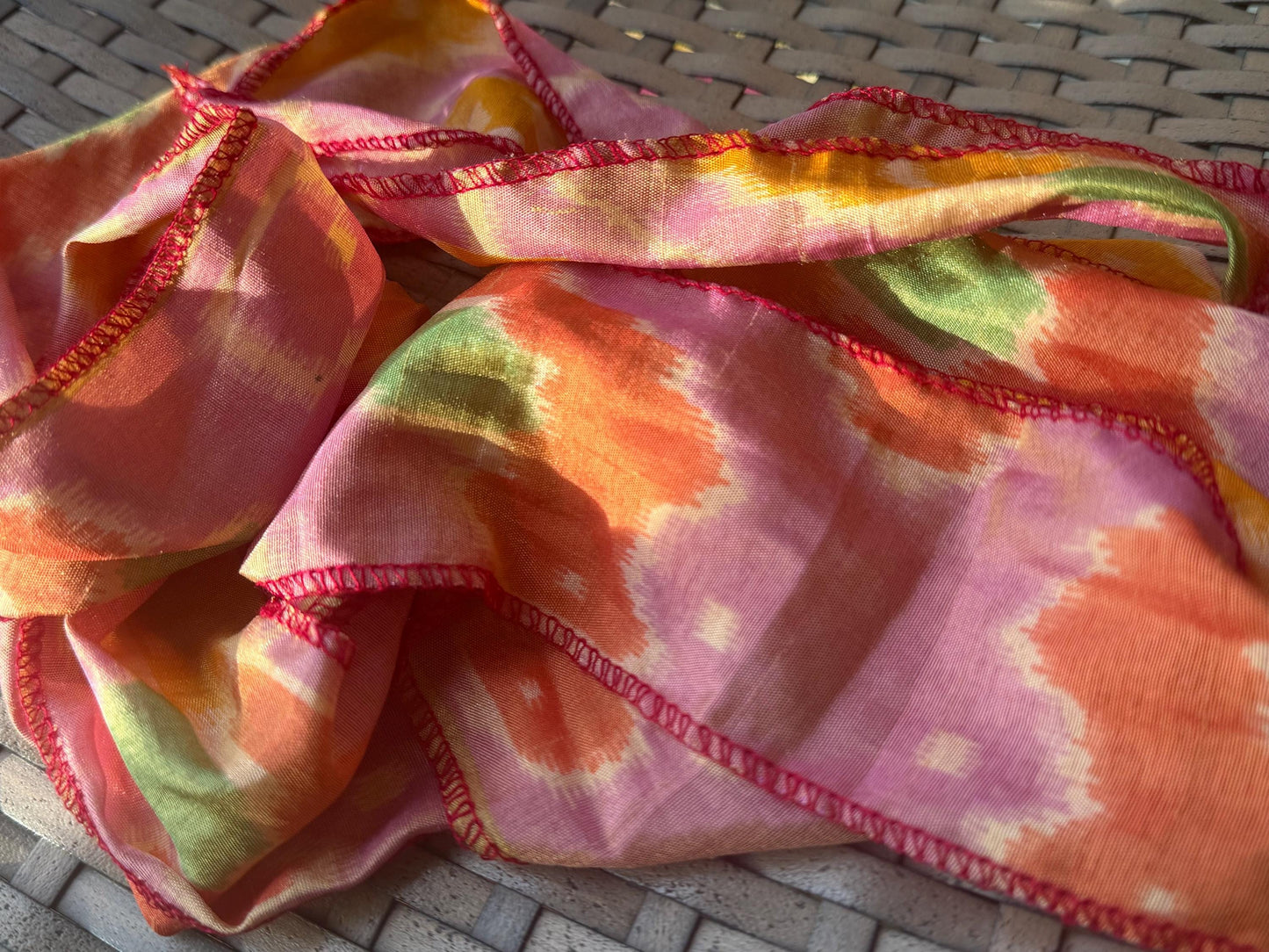 SALE. Recycled scarves, Handmade hair bands. Recycled Head Scarf. Wrist Wrap - Eco-Friendly Gift for Her, sari hair wrap, Indian hair scarf